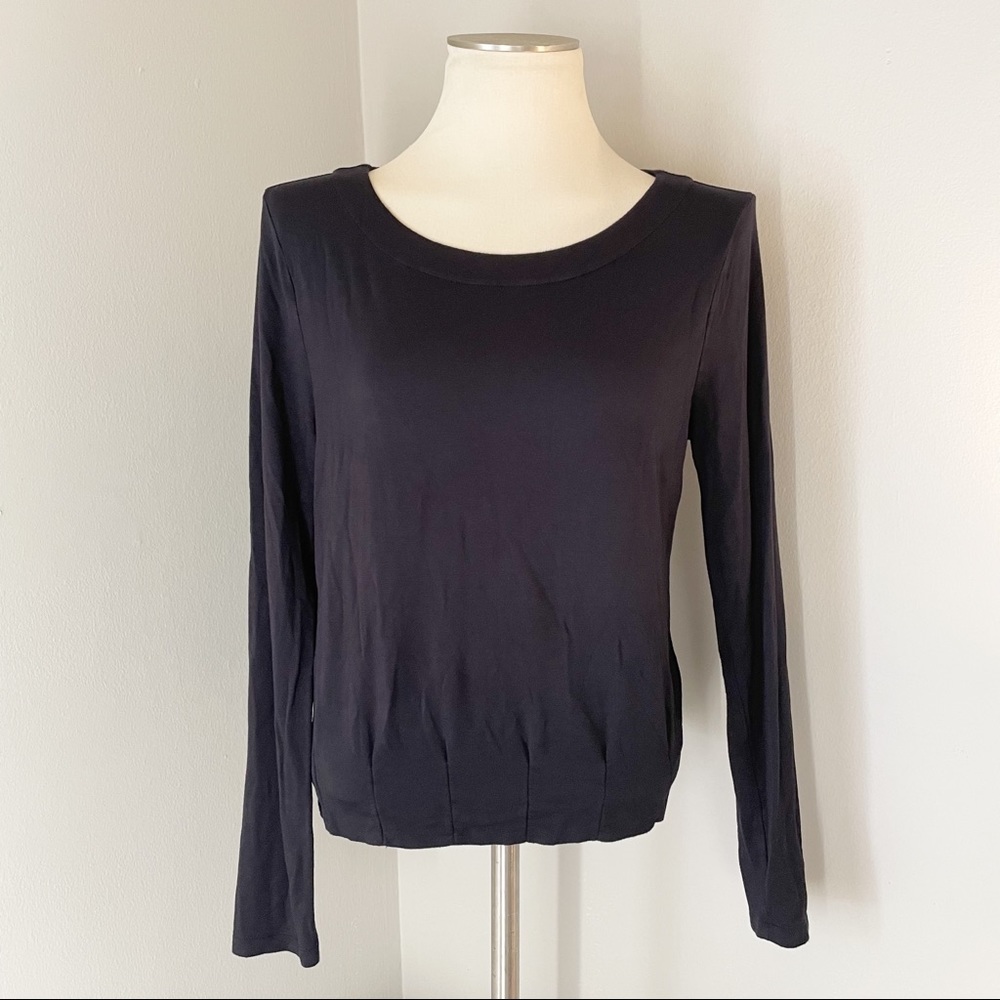 CABI Formal Sweatshirt Pleated Jersey Top